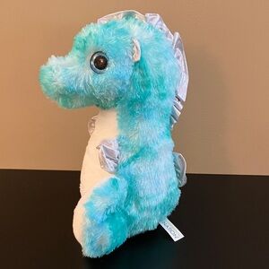 Aurora Destination Nation Aqua & White Seahorse Plush. Excellent Condition